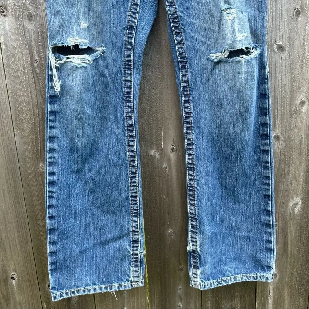 Ariat FR Relaxed Boot Cut Ripped Raw Hem Distressed  Jeans‎ Men Sz 34 X 34